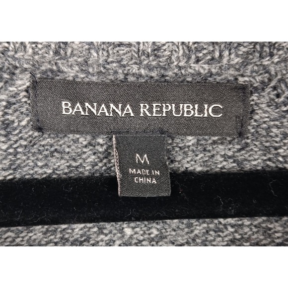 Banana Republic Mens Gray Merino Wool Blend Button Mock Neck Sweater‎ - Picture 4 of 8